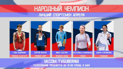 Стартовало голосование за лучшего спортсмена апреля в Воронежской области