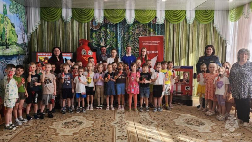 Сотрудники МЧС России и «Движение первых» обучили дошкольников Зарайска правилам безопасности