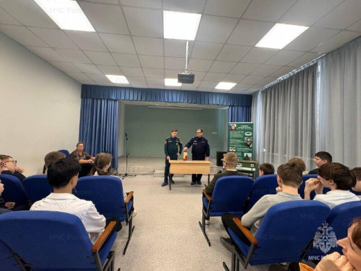 Сотрудники МЧС и ВДПО провели занятие в школе Балашихи