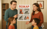 Расскажите рeбёнку, как действовать при пожаре