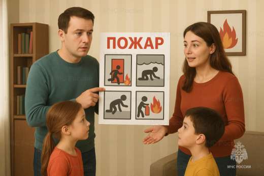 Расскажите рeбёнку, как действовать при пожаре