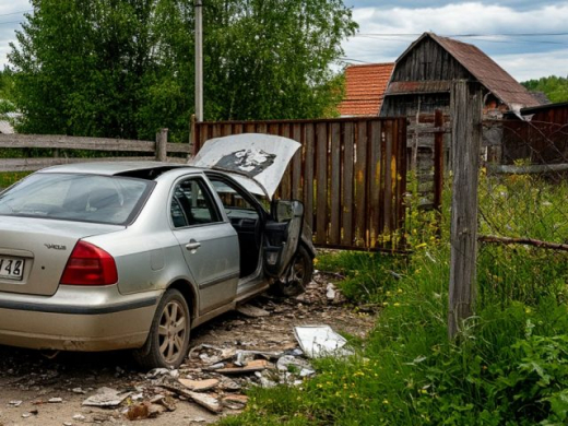 Воронежец и тамбовчанин прокатились ночью на чужой машине и снесли забор