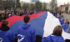В Воронеже растянули 50-метровый триколор в честь 12-летия воссоединения Крыма с Россией