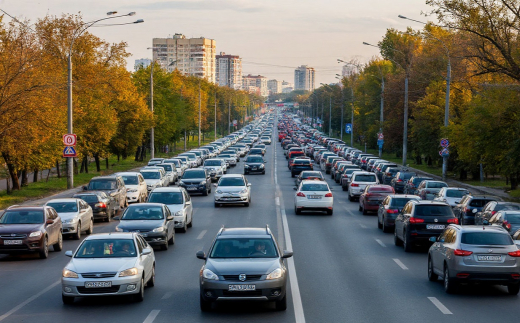 Московский проспект в Воронеже сковала 6-километровая пробка