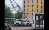 ДТП со сбитым столбом спровоцировало аварию с маршруткой в Воронеже