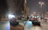 С началом снегопада в Воронеже коммунальная техника приступила к обработке дорог