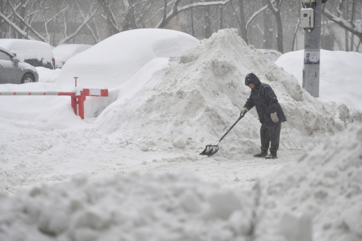 Жители Москвы и Подмосковья массово вышли на улицы с лопатами чистить снег