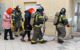 Пожарные учения проведены в поликлинике Воскресенска