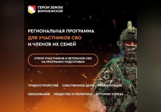 57 направлений поддержки участников СВО и их родных действуют сегодня в Воронежской области