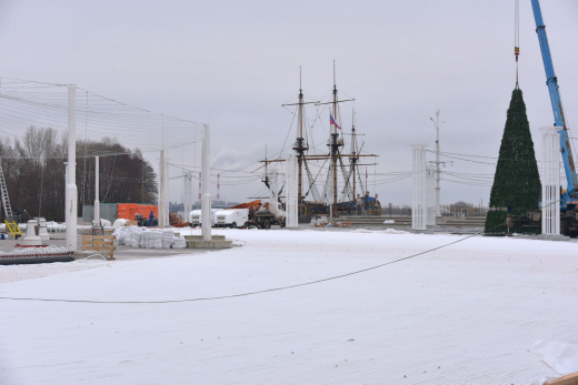 В Воронеже начался монтаж главного городского катка