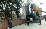 Памятник Славы в Воронеже помыли ко Дню Победы