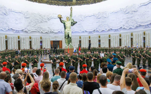 Новобранцы Преображенского полка из Воронежской области приняли присягу в Музее Победы