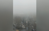 Опубликовано видео окутанной туманом Москвы