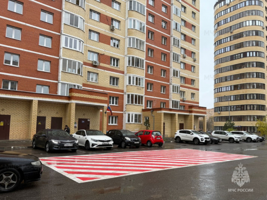 Во дворах Егорьевска наносится пожарная разметка для спецтехники