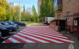 В городском округе Щёлково продолжают размечать площадки для пожарной техники во дворах многоквартирных домов