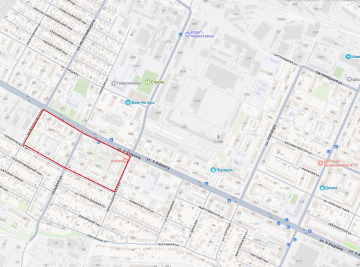 Вдвое меньше домов построят на улице 9 Января в Воронеже при реновации