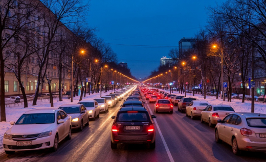 Центр Воронежа встал в пробках вечером 24 декабря