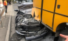 В Крыму легковушка «залетела» под автобус, пострадал водитель