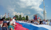 100-метровый флаг России развернули в Воронеже
