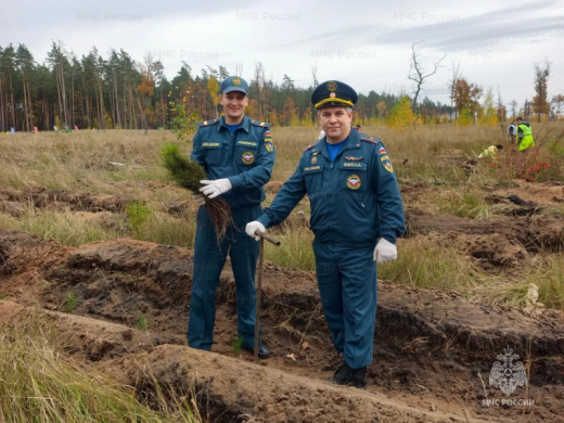 Сотрудники 5‑й пожарно‑спасательной части приняли участие в озеленении Кожевенного кордона