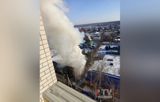 Пожар в воронежском кафе сняли на видео