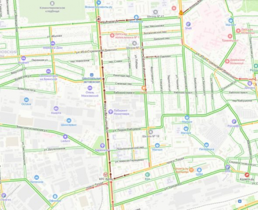 Из-за ДТП на Московском проспекте в Воронеже образовалась 3-километровая пробка