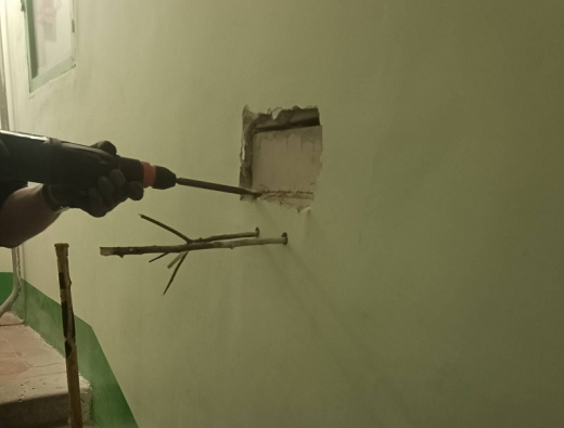 Воронежские спасатели сделали отверстие в стене дома, чтобы достать застрявшего кота