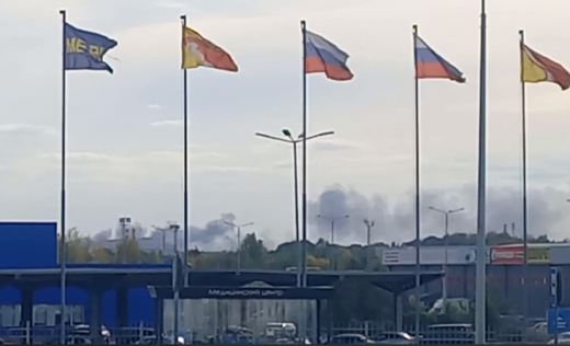 Густые клубы чёрного дыма на левом берегу Воронежа попали на видео