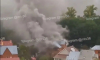 Масштабный пожар у мегашколы в Воронеже сняли на видео