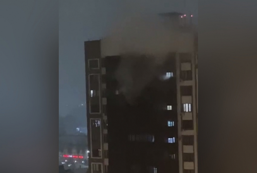 Появилось видео пожара на 14-м этаже воронежской высотки