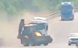 Момент смертельного ДТП с трактором и фурой в Воронеже попал на видео