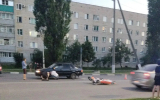 Подросток на питбайке снёс мотоцикл ДПС в Воронежской области: видео