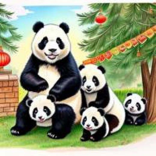 Юные посетители зоопарка поздравляют панду Катюшу с китайским Новым годом