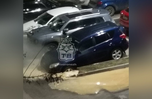 Легковушка провалилась под асфальт в Воронеже