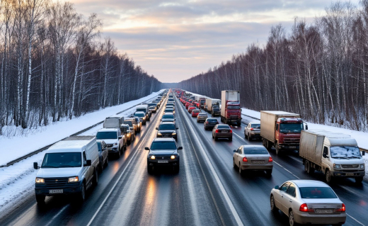 На трассе в Воронежской области возникла 17-километровая пробка из-за ДТП