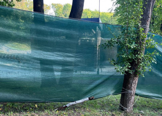 В воронежском Центральном парке натянули сетку перед концертом
