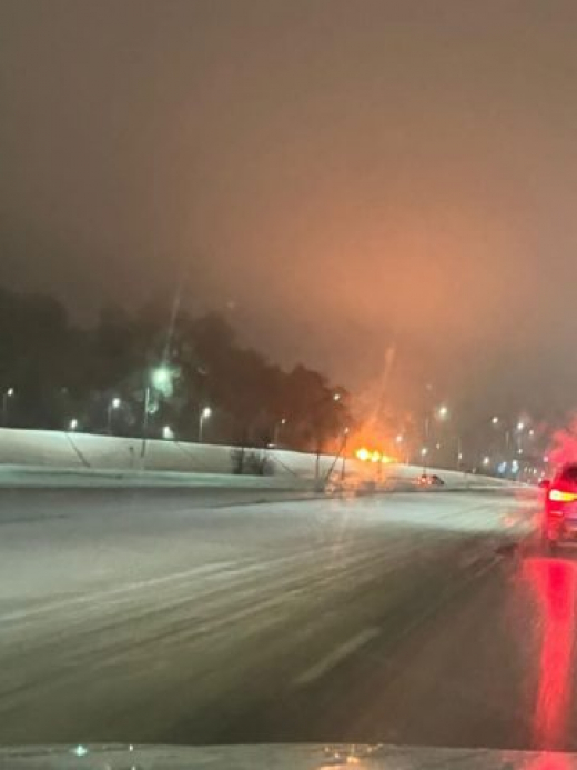 Ночью под Воронежем сгорела фура
