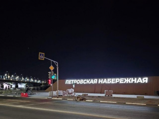 В Воронеже на Петровской набережной заработала подсветка у моста